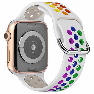 ����� ������� ���� Two Tone Sport Silicone Band ���� LaTera ����� ��� ����: Apple Watch 42mm/44mm/45mm (��� White/Green)