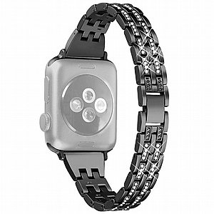 רצועת מתכת מדגם Colorful Bead Diamond Steel Band מבית LaTera לשעון חכם מדגם: Apple Watch 42mm/44mm/45mm (צבע Black) רצועת מתכת מדגם Colorful Bead Diamond Steel Band מבית LaTera לשעון חכם מדגם: Apple Watch 42mm/44mm/45mm (צבע Black)