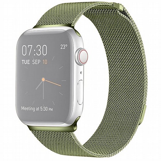 ����� ���� ���� Milanese Loop Magnetic Steel Band ���� LaTera ����� ��� ����: Apple Watch 38mm/40mm/41mm (��� Army Green)
