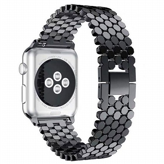 ����� ���� ���� Honeycomb Diamond Steel Band ���� LaTera ����� ��� ����: Apple Watch 38mm/40mm/41mm (��� Black)