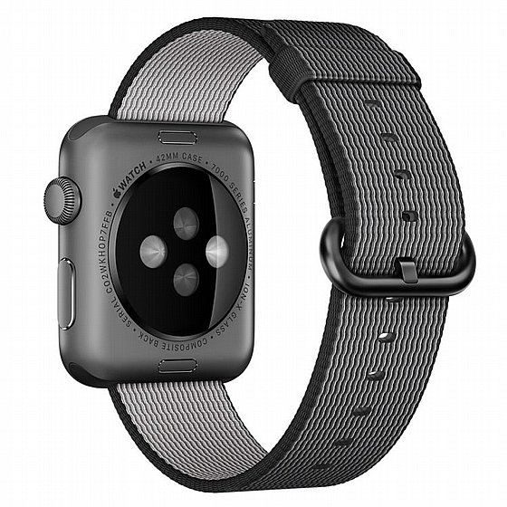 ����� �� / ������ ���� Woven Nylon Band ���� LaTera ����� ��� ����: Apple Watch 42mm/44mm/45mm (��� Black)