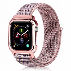 ����� �� / ������ ���� Simple Fashion Nylon Band ���� LaTera ����� ��� ����: Apple Watch 42mm/44mm/45mm (��� Pink)