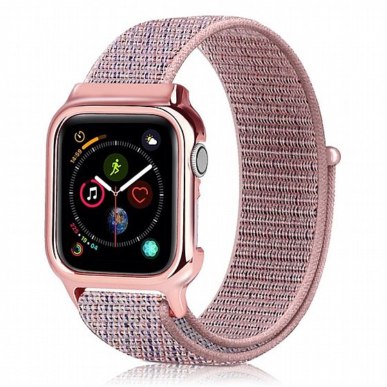 ����� �� / ������ ���� Simple Fashion Nylon Band ���� LaTera ����� ��� ����: Apple Watch 38mm/40mm/41mm (��� Pink)