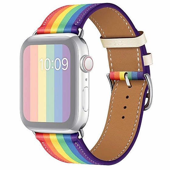 ����� ��� ���� Rainbow Leather Band ���� LaTera ����� ��� ����: Apple Watch 42mm/44mm/45mm (��� Rainbow)