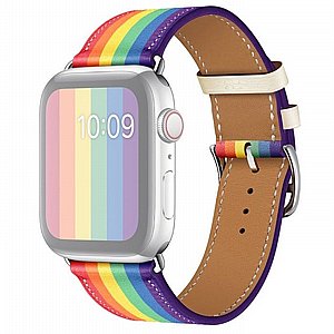 רצועת עור מדגם Rainbow Leather Band מבית LaTera לשעון חכם מדגם: Apple Watch 38mm/40mm/41mm (צבע Rainbow) רצועת עור מדגם Rainbow Leather Band מבית LaTera לשעון חכם מדגם: Apple Watch 38mm/40mm/41mm (צבע Rainbow)