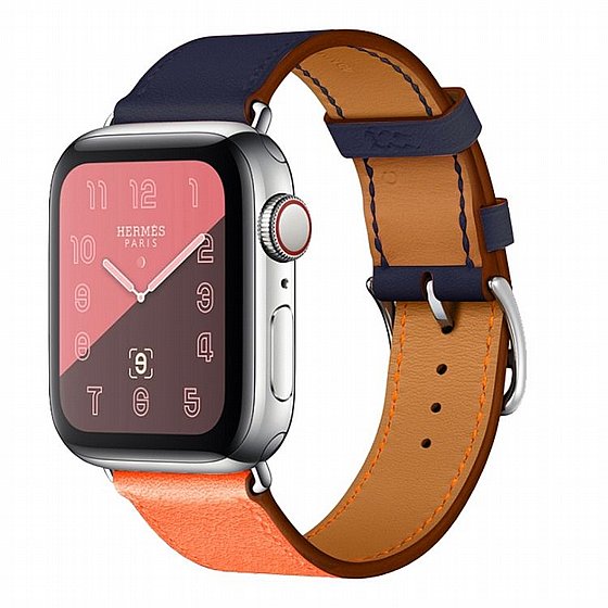����� ��� ����  Two Color Single Leather Band ���� LaTera ����� ��� ����: Apple Watch 38mm/40mm/41mm (��� Orange/Bright Blue)