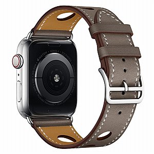 רצועת עור מדגם Fashionable Circle Leather Band מבית LaTera לשעון חכם מדגם: Apple Watch 38mm/40mm/41mm (צבע Grey) רצועת עור מדגם Fashionable Circle Leather Band מבית LaTera לשעון חכם מדגם: Apple Watch 38mm/40mm/41mm (צבע Grey)