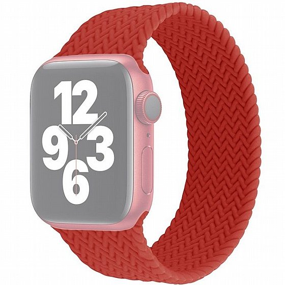 ����� ������� ����  Single Turn Woven Silicone Band ���� LaTera ����� ��� ����: Apple Watch 38mm/40mm/41mm (��� Red)