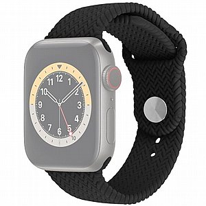 רצועת סיליקון מדגם Woven Pattern Silicone Band מבית LaTera לשעון חכם מדגם: Apple Watch 38mm/40mm/41mm (צבע Black) רצועת סיליקון מדגם Woven Pattern Silicone Band מבית LaTera לשעון חכם מדגם: Apple Watch 38mm/40mm/41mm (צבע Black)