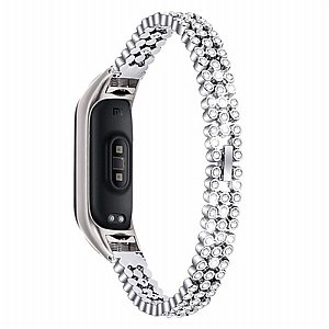 ����� ���� ���� Diamond Studded Steel Band ���� LaTera ����� ��� ����: Xiaomi Mi Band 3 / 4 (��� Silver)