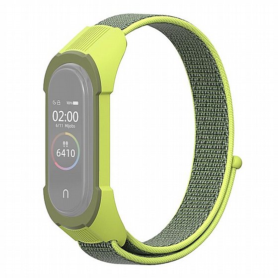����� �� / ������ ���� Replacement Strap Nylon Band ���� LaTera ����� ��� ����: Xiaomi Mi Band 5 / 6 (��� Yellow/Grass Green)