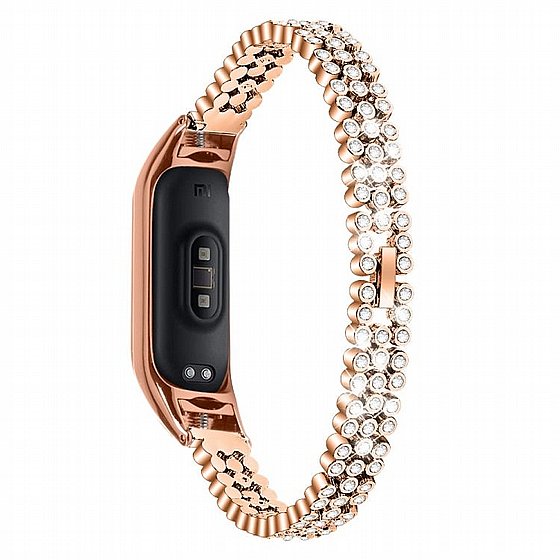 ����� ���� ���� Diamond Studded Steel Band ���� LaTera ����� ��� ����: Xiaomi Mi Band 5 / 6 (��� Gold)