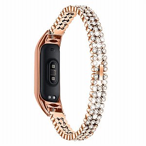רצועת מתכת מדגם Diamond Studded Steel Band מבית LaTera לשעון חכם מדגם: Xiaomi Mi Band 5 / 6 (צבע Gold) רצועת מתכת מדגם Diamond Studded Steel Band מבית LaTera לשעון חכם מדגם: Xiaomi Mi Band 5 / 6 (צבע Gold)