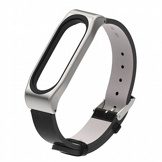 ����� ��� ���� Wrist Straps Leather Band ���� LaTera ����� ��� ����: Xiaomi Mi Band 5 / 6 (��� Black)