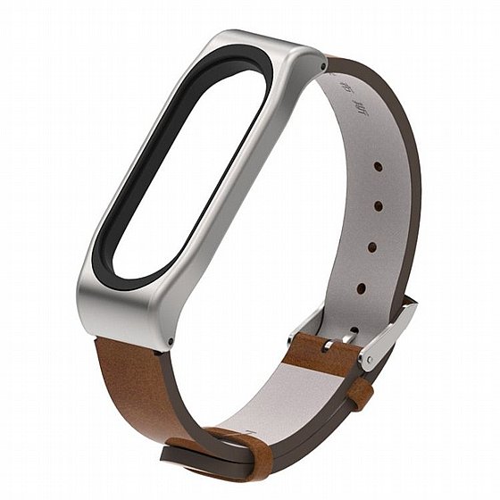 ����� ��� ���� Wrist Straps Leather Band ���� LaTera ����� ��� ����: Xiaomi Mi Band 3 / 4 (��� Brown)