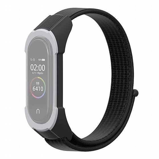 ����� �� / ������ ���� Replacement Strap Nylon Band ���� LaTera ����� ��� ����: Xiaomi Mi Band 3 / 4 (��� Black/Black Grey)