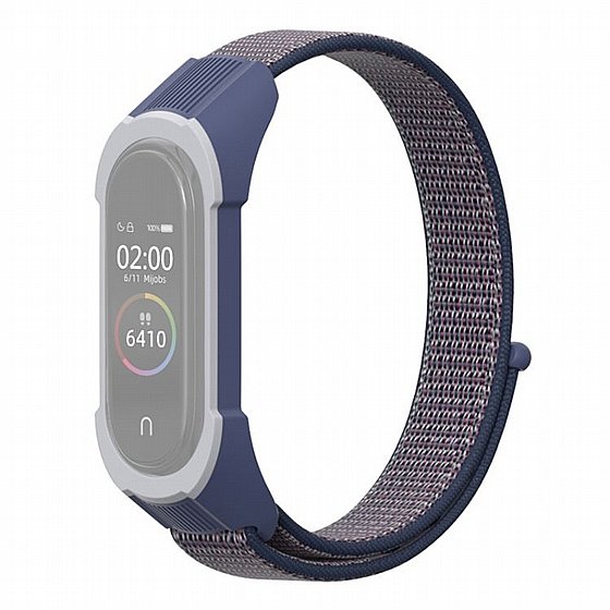 ����� �� / ������ ���� Replacement Strap Nylon Band ���� LaTera ����� ��� ����: Xiaomi Mi Band 3 / 4 (��� Blue/Blue Grey)
