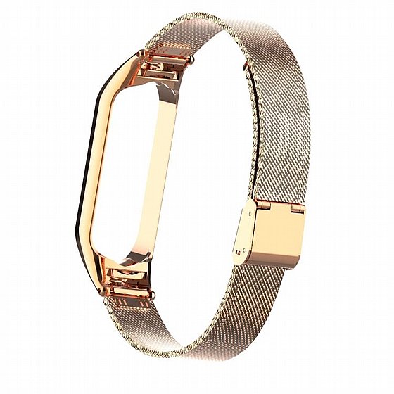 ����� ���� ���� Mesh Solid Steel Band ���� LaTera ����� ��� ����: Xiaomi Mi Band 3 / 4 (��� Rose Gold)