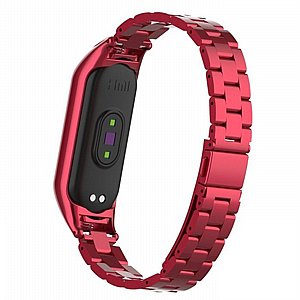 רצועת מתכת מדגם Double Spring Steel Band מבית LaTera לשעון חכם מדגם: Xiaomi Mi Band 5 / 6 (צבע Red) רצועת מתכת מדגם Double Spring Steel Band מבית LaTera לשעון חכם מדגם: Xiaomi Mi Band 5 / 6 (צבע Red)