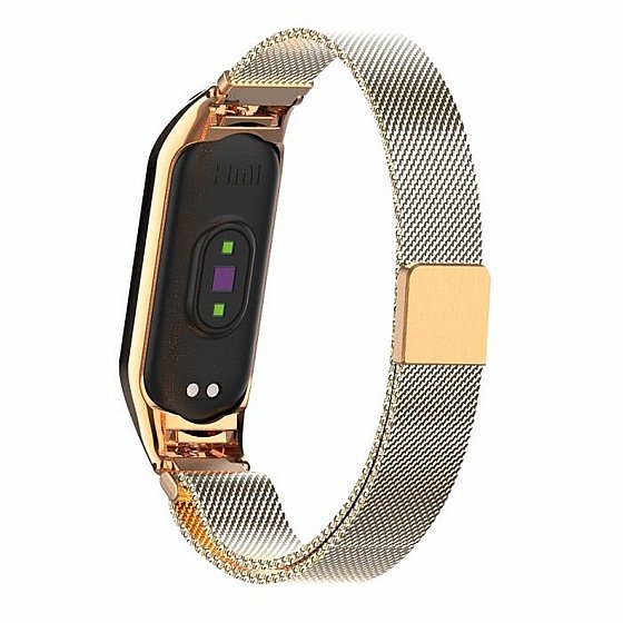 ����� ���� ���� Milano Magnetic Steel Band ���� LaTera ����� ��� ����: Xiaomi Mi Band 3 / 4 (��� Rose Gold)