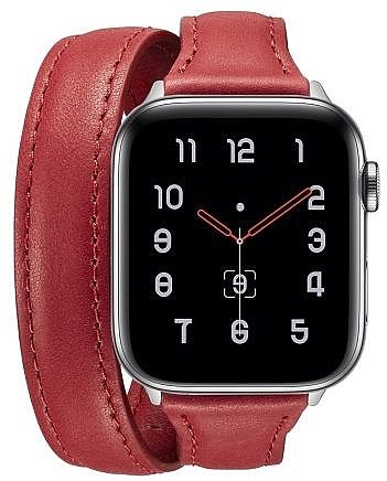 ����� ��� ����   Thin Genuine Double Loop Leather Band ���� LaTera ����� ��� ����: Apple Watch 38mm/40mm/41mm (��� Red)