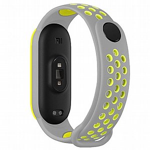 רצועת סיליקון מדגם Sports Breathable Silicone Band מבית LaTera לשעון חכם מדגם: Xiaomi Mi Band 5 / 6 (צבע Grey/Lime) רצועת סיליקון מדגם Sports Breathable Silicone Band מבית LaTera לשעון חכם מדגם: Xiaomi Mi Band 5 / 6 (צבע Grey/Lime)