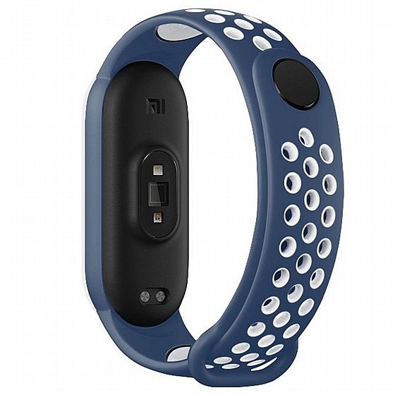 ����� ������� ���� Sports Breathable Silicone Band ���� LaTera ����� ��� ����: Xiaomi Mi Band 5 / 6 (��� Midnight Blue/White)