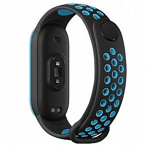 רצועת סיליקון מדגם Sports Breathable Silicone Band מבית LaTera לשעון חכם מדגם: Xiaomi Mi Band 5 / 6 (צבע Black/Blue) רצועת סיליקון מדגם Sports Breathable Silicone Band מבית LaTera לשעון חכם מדגם: Xiaomi Mi Band 5 / 6 (צבע Black/Blue)