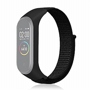 ����� �� / ������ ���� Woven Strap Nylon Band ���� LaTera ����� ��� ����: Xiaomi Mi Band 3 / 4 (��� Black)
