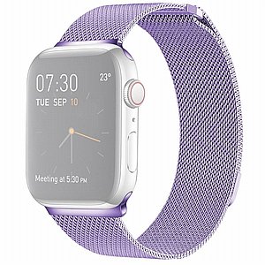 רצועת מתכת מדגם Milanese Loop Magnetic Steel Band מבית LaTera לשעון חכם מדגם: Apple Watch 38mm/40mm/41mm (צבע Light Purple) רצועת מתכת מדגם Milanese Loop Magnetic Steel Band מבית LaTera לשעון חכם מדגם: Apple Watch 38mm/40mm/41mm (צבע Light Purple)