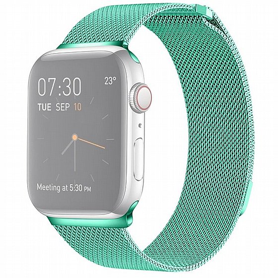 ����� ���� ���� Milanese Loop Magnetic Steel Band ���� LaTera ����� ��� ����: Apple Watch 38mm/40mm/41mm (��� Mint Green)