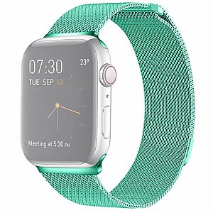 רצועת מתכת מדגם Milanese Loop Magnetic Steel Band מבית LaTera לשעון חכם מדגם: Apple Watch 38mm/40mm/41mm (צבע Mint Green) רצועת מתכת מדגם Milanese Loop Magnetic Steel Band מבית LaTera לשעון חכם מדגם: Apple Watch 38mm/40mm/41mm (צבע Mint Green)