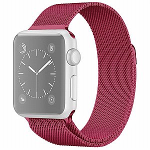 רצועת מתכת מדגם Milanese Loop Magnetic Steel Band מבית LaTera לשעון חכם מדגם: Apple Watch 38mm/40mm/41mm (צבע Tea Red) רצועת מתכת מדגם Milanese Loop Magnetic Steel Band מבית LaTera לשעון חכם מדגם: Apple Watch 38mm/40mm/41mm (צבע Tea Red)