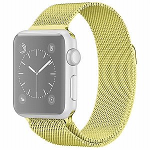 רצועת מתכת מדגם Milanese Loop Magnetic Steel Band מבית LaTera לשעון חכם מדגם: Apple Watch 42mm/44mm/45mm (צבע Yellow) רצועת מתכת מדגם Milanese Loop Magnetic Steel Band מבית LaTera לשעון חכם מדגם: Apple Watch 42mm/44mm/45mm (צבע Yellow)