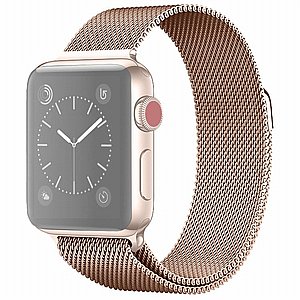 ����� ���� ���� Milanese Loop Magnetic Steel Band ���� LaTera ����� ��� ����: Apple Watch 38mm/40mm/41mm (��� Champagne Gold)