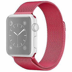 ����� ���� ���� Milanese Loop Magnetic Steel Band ���� LaTera ����� ��� ����: Apple Watch 38mm/40mm/41mm (��� Bright Pink)
