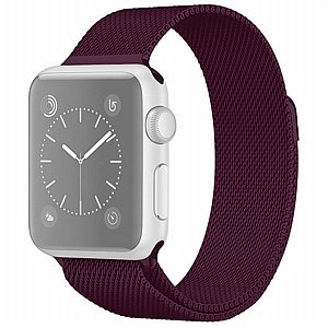רצועת מתכת מדגם Milanese Loop Magnetic Steel Band מבית LaTera לשעון חכם מדגם: Apple Watch 38mm/40mm/41mm (צבע Wine Red) רצועת מתכת מדגם Milanese Loop Magnetic Steel Band מבית LaTera לשעון חכם מדגם: Apple Watch 38mm/40mm/41mm (צבע Wine Red)