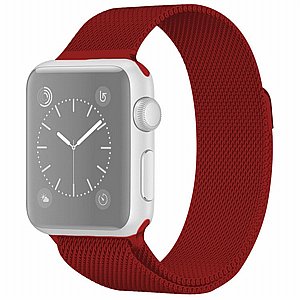 רצועת מתכת מדגם Milanese Loop Magnetic Steel Band מבית LaTera לשעון חכם מדגם: Apple Watch 38mm/40mm/41mm (צבע Rose Red) רצועת מתכת מדגם Milanese Loop Magnetic Steel Band מבית LaTera לשעון חכם מדגם: Apple Watch 38mm/40mm/41mm (צבע Rose Red)