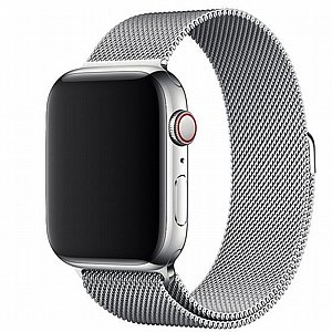 רצועת מתכת מדגם Milanese Loop Magnetic Steel Band מבית LaTera לשעון חכם מדגם: Apple Watch 38mm/40mm/41mm (צבע Silver) רצועת מתכת מדגם Milanese Loop Magnetic Steel Band מבית LaTera לשעון חכם מדגם: Apple Watch 38mm/40mm/41mm (צבע Silver)