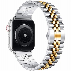רצועת מתכת מדגם Five Beads Steel Band מבית LaTera לשעון חכם מדגם: Apple Watch 38mm/40mm/41mm (צבע Between Gold) רצועת מתכת מדגם Five Beads Steel Band מבית LaTera לשעון חכם מדגם: Apple Watch 38mm/40mm/41mm (צבע Between Gold)