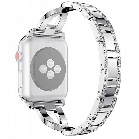����� ���� ���� Colorful Diamond Steel Band ���� LaTera ����� ��� ����: Apple Watch 42mm/44mm/45mm (��� Silver)