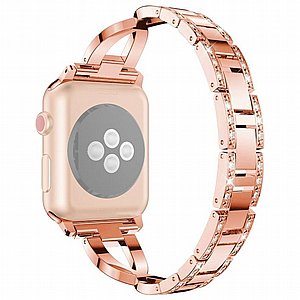 רצועת מתכת מדגם Colorful Diamond Steel Band מבית LaTera לשעון חכם מדגם: Apple Watch 42mm/44mm/45mm (צבע Rose Gold) רצועת מתכת מדגם Colorful Diamond Steel Band מבית LaTera לשעון חכם מדגם: Apple Watch 42mm/44mm/45mm (צבע Rose Gold)