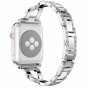 רצועת מתכת מדגם Colorful Diamond Steel Band מבית LaTera לשעון חכם מדגם: Apple Watch 38mm/40mm/41mm (צבע Silver) רצועת מתכת מדגם Colorful Diamond Steel Band מבית LaTera לשעון חכם מדגם: Apple Watch 38mm/40mm/41mm (צבע Silver)