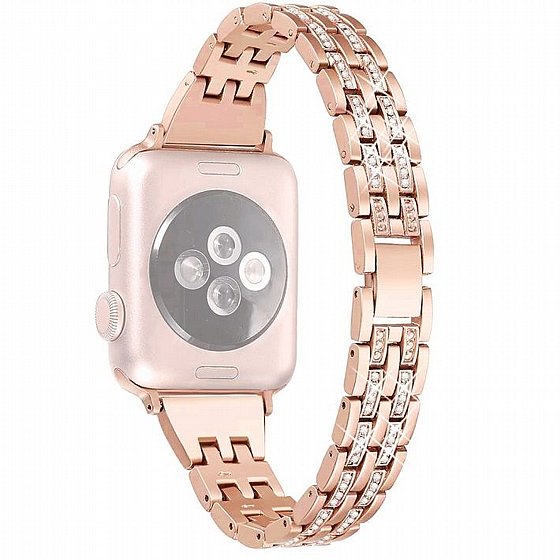 ����� ���� ���� Colorful Bead Diamond Steel Band ���� LaTera ����� ��� ����: Apple Watch 42mm/44mm/45mm (��� Rose Gold)