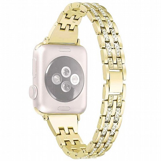 ����� ���� ���� Colorful Bead Diamond Steel Band ���� LaTera ����� ��� ����: Apple Watch 42mm/44mm/45mm (��� Gold)