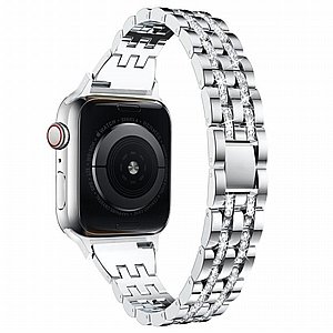 רצועת מתכת מדגם Diamond Steel Band מבית LaTera לשעון חכם מדגם: Apple Watch 42mm/44mm/45mm (צבע Silver) רצועת מתכת מדגם Diamond Steel Band מבית LaTera לשעון חכם מדגם: Apple Watch 42mm/44mm/45mm (צבע Silver)