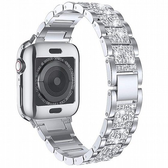 ����� ���� ���� Three Bead Diamond Steel Band ���� LaTera ����� ��� ����: Apple Watch 38mm/40mm/41mm (��� Silver)