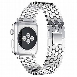 רצועת מתכת מדגם Honeycomb Diamond Steel Band מבית LaTera לשעון חכם מדגם: Apple Watch 42mm/44mm/45mm (צבע Silver) רצועת מתכת מדגם Honeycomb Diamond Steel Band מבית LaTera לשעון חכם מדגם: Apple Watch 42mm/44mm/45mm (צבע Silver)