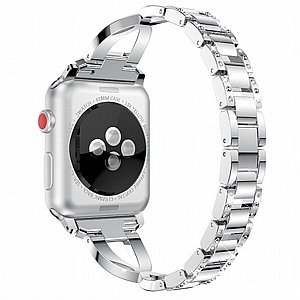 רצועת מתכת מדגם Xshaped Diamond Steel Band מבית LaTera לשעון חכם מדגם: Apple Watch 42mm/44mm/45mm (צבע Silver) רצועת מתכת מדגם Xshaped Diamond Steel Band מבית LaTera לשעון חכם מדגם: Apple Watch 42mm/44mm/45mm (צבע Silver)