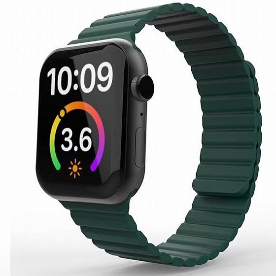 ����� ������� ����  Magnetic Loop Silicone Band ���� LaTera ����� ��� ����: Apple Watch 42mm/44mm/45mm (��� Green)